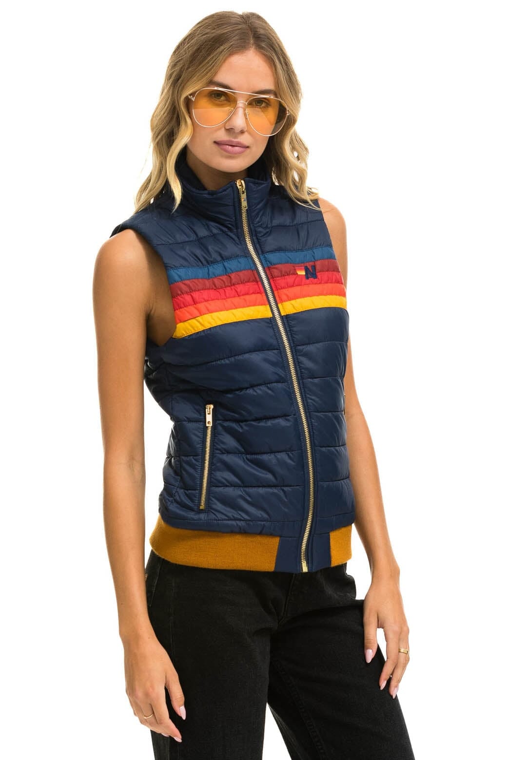 Alternative view of WOMEN'S 5 STRIPE VEST - NAVY