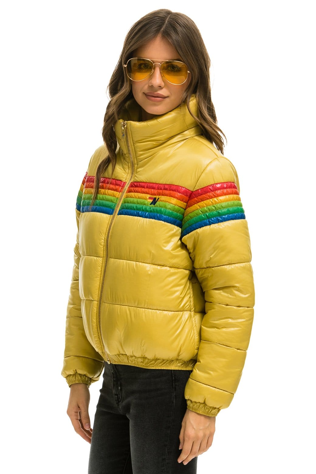 Alternative view of 6 STRIPE LUXE APRES PUFFER JACKET - GLOSSY KHAKI