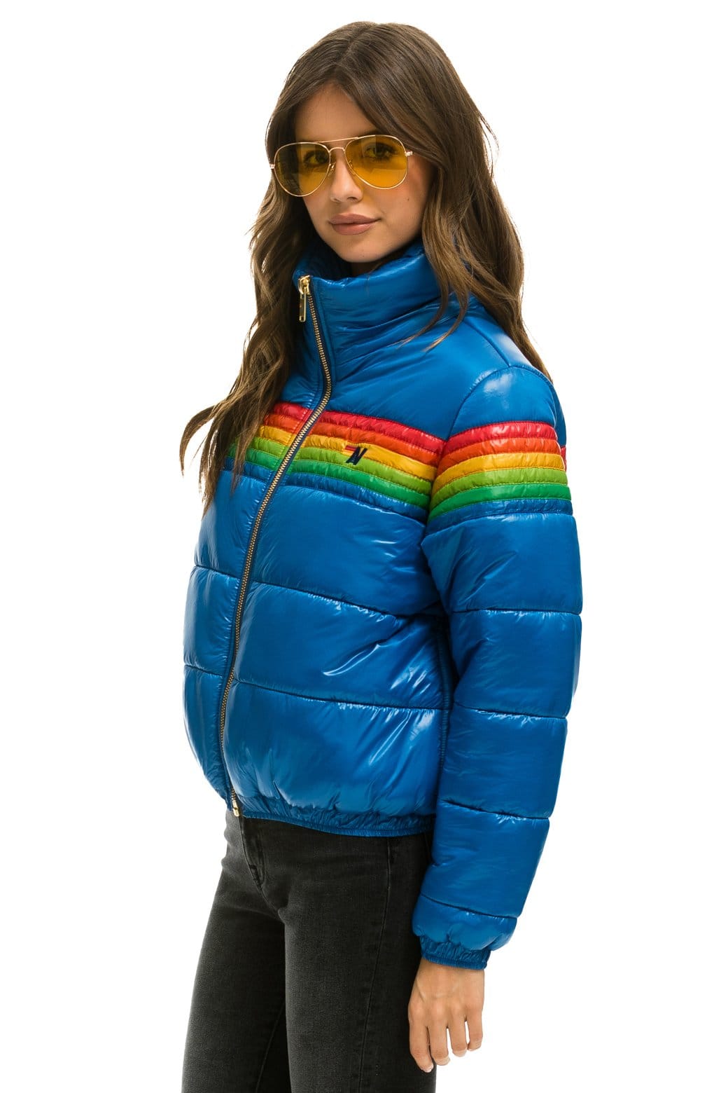 Alternative view of 6 STRIPE LUXE APRES PUFFER JACKET - GLOSSY SNORKEL BLUE