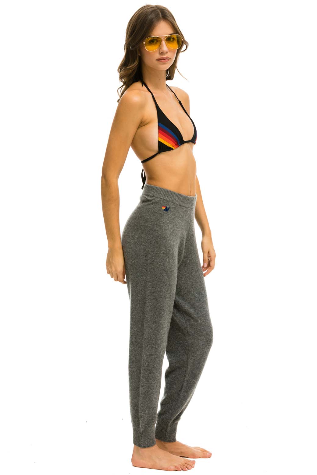 Alternative view of BOLT CASHMERE LIGHT SWEATER PANT - DEEP HEATHER // BLACK BOLT