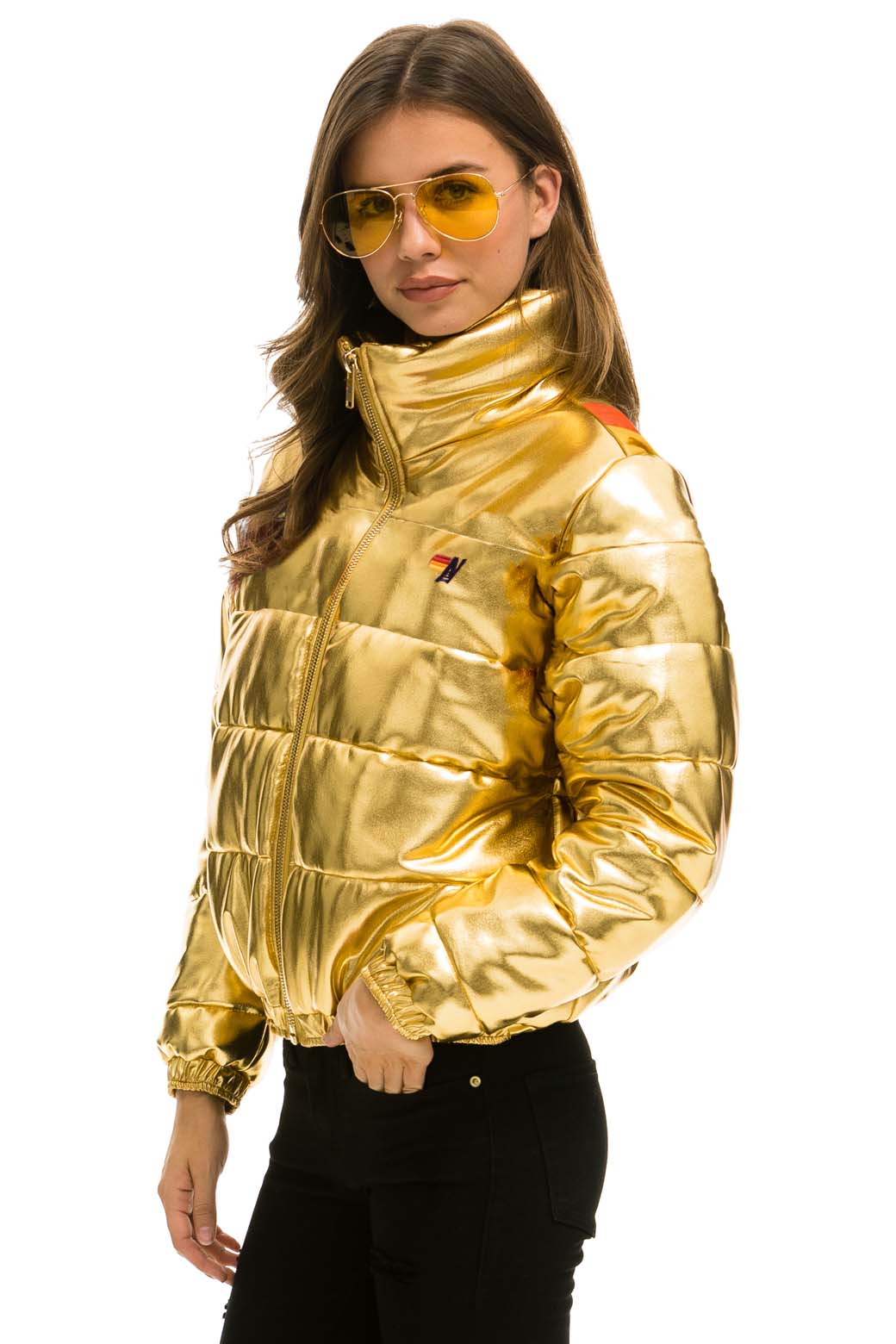Alternative view of SUNBURST APRES PUFFER JACKET - GLOSSY GOLD